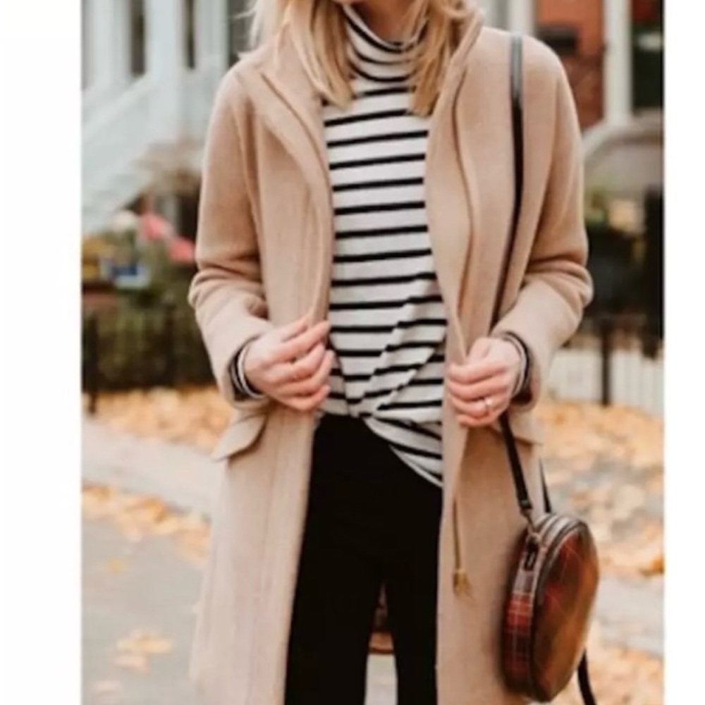 J.CREW Nello Gori Stadium Cloth Cocoon Coat Jacket Wool Blend Camel size 2